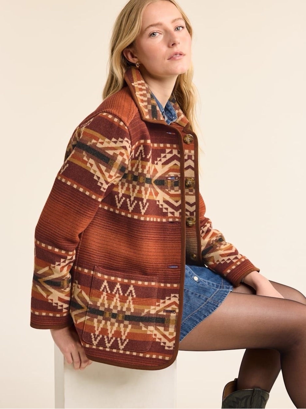Pre-loved Pendleton Women’s Beacon Rock Reversible Wool Coat size XL
